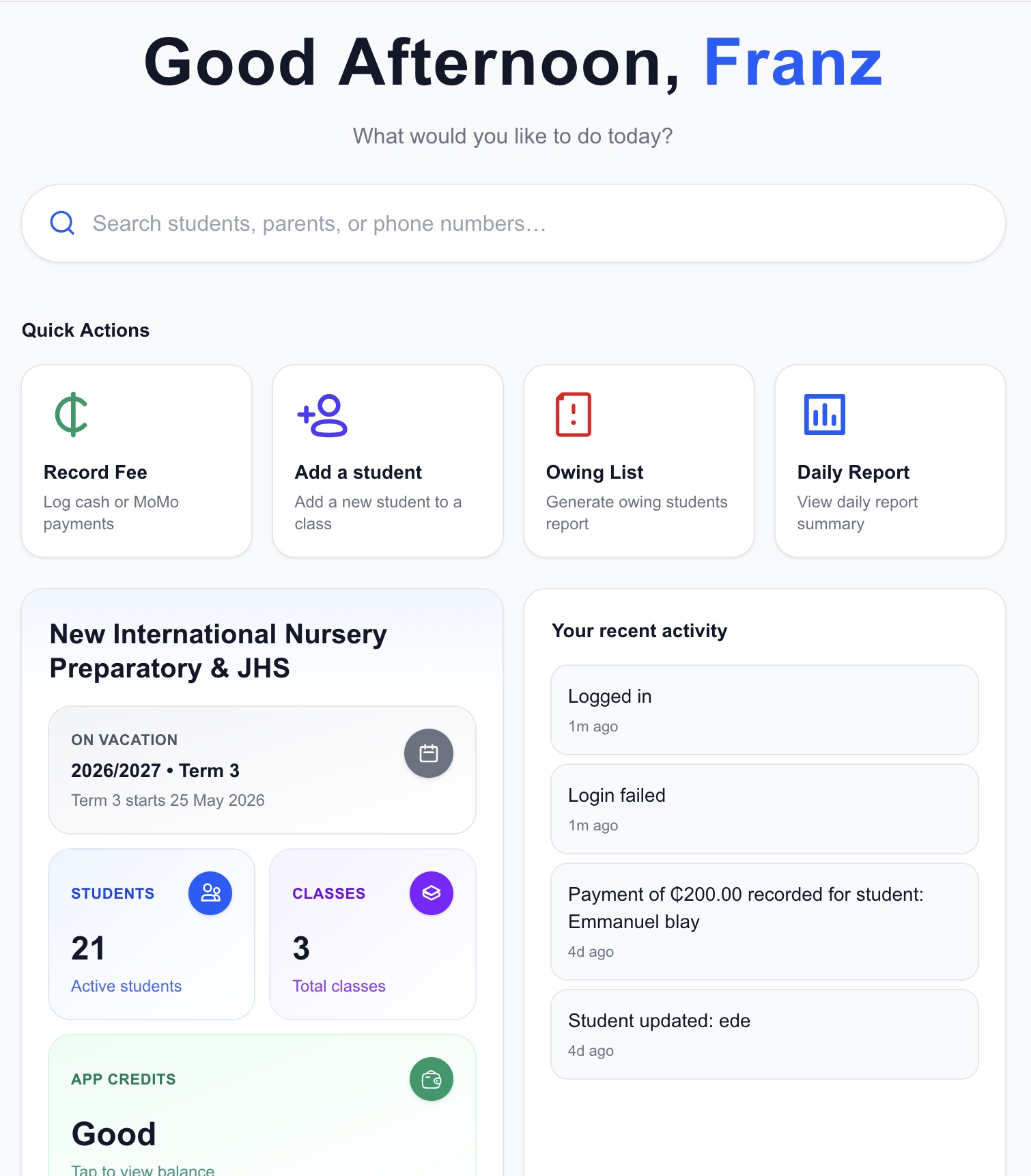 School Fees Software